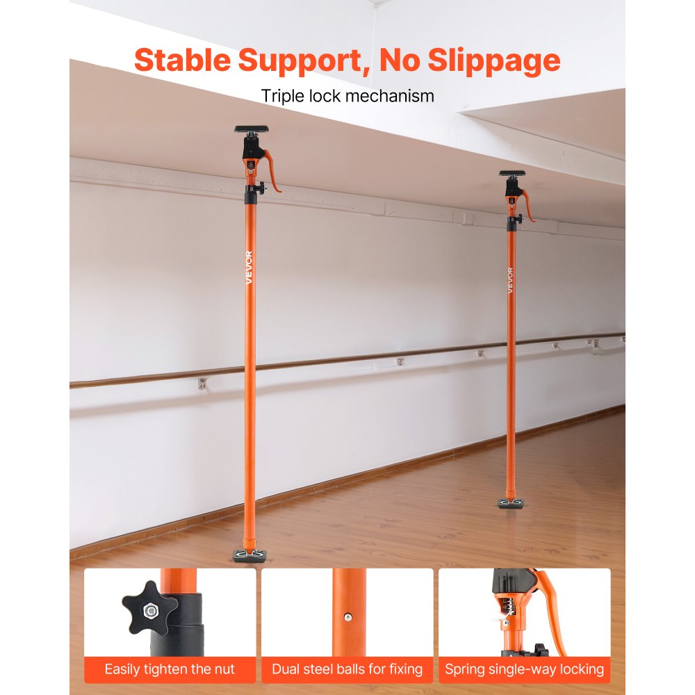 4Pcs Cabinet Jack Support Pole 125-291 cm Telescopic Quick Support Rod