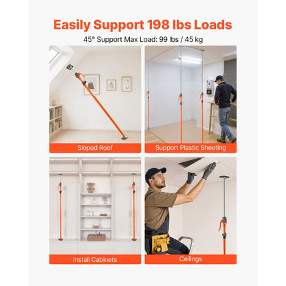2Pcs Cabinet Jack Support Pole 125-291 cm Telescopic Quick Support Rod