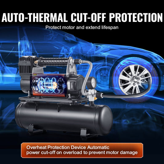 Heavy Duty Portable Air Compressor with 6L Tank, 6.35 CFM, 150 PSI, 12.75 kg