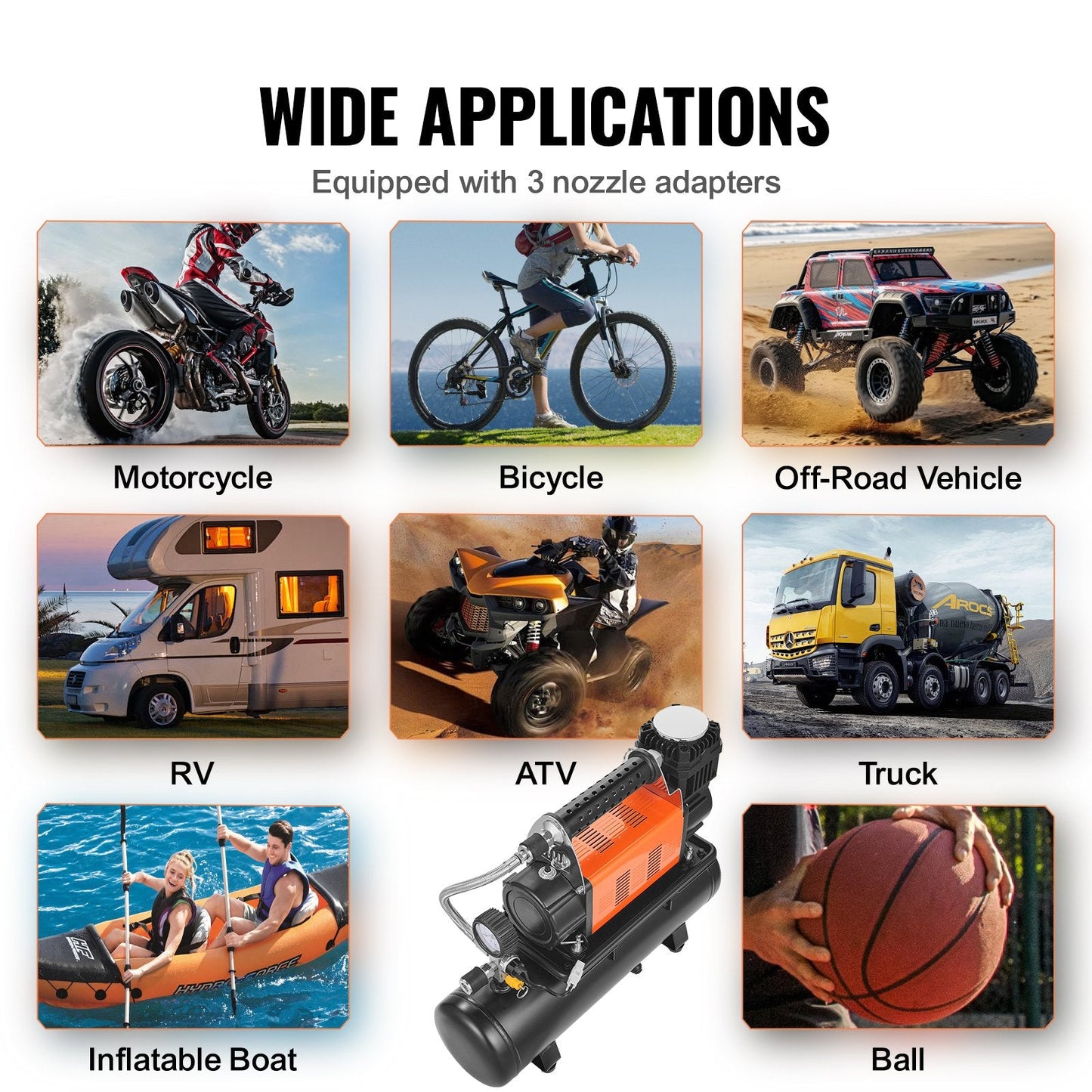 Heavy Duty Portable Air Compressor with 6L Tank, 6.35 CFM, 150 PSI, 12.75 kg