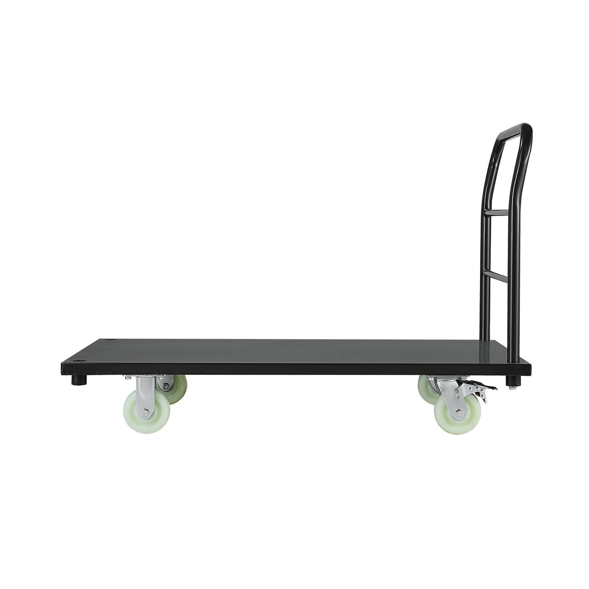 Heavy Duty Platform Truck, 907.18 kg Capacity, Industrial Steel Flatbed Cart with Swivel Wheels and Handle, Platform Hand Push Truck Dolly, Easy Storage, for Luggage Moving, 1220 x 610 x 815 mm