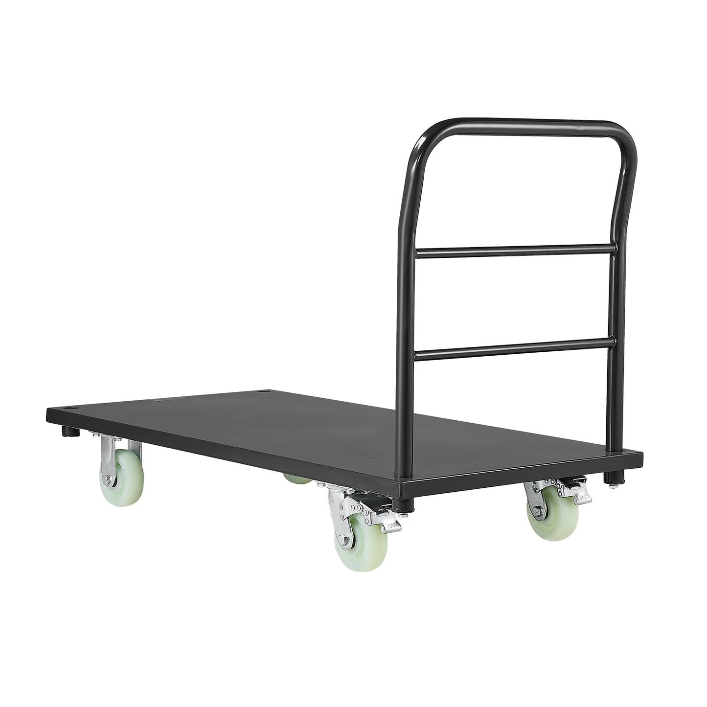 Heavy Duty Platform Truck, 907.18 kg Capacity, Industrial Steel Flatbed Cart with Swivel Wheels and Handle, Platform Hand Push Truck Dolly, Easy Storage, for Luggage Moving, 1220 x 610 x 815 mm
