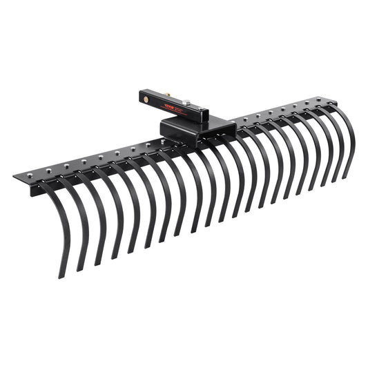 VEVOR Tow Behind Landscape Rake, 15m Tow Dethatcher with 21 Steel Coil Tines, Lawn