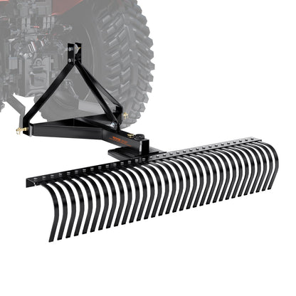 VEVOR Tow Behind Dethatcher, 1.5m Tow Dethatcher with 32 Steel Tines, 3-Point Lawn