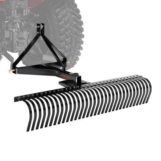 VEVOR Tow Behind Dethatcher, 1.5m Tow Dethatcher with 32 Steel Tines, 3-Point Lawn