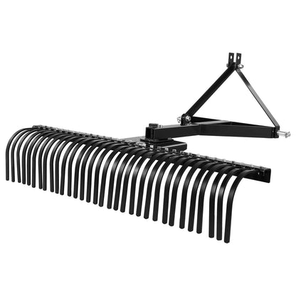 Tow Behind Dethatcher, 1525mm Tow Dethatcher with 32 Steel Tines, 3-Point Lawn Dethatcher Rake with Attachments for Tractor, Landscape Rake for Garden, Farm, Grass