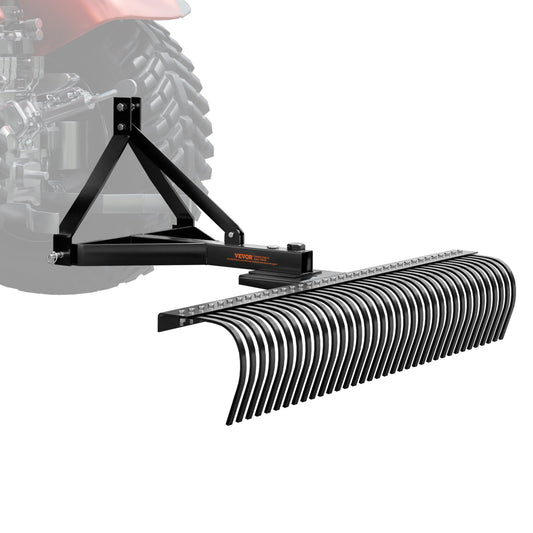 VEVOR Tow Behind Dethatcher, 1.8m Tow Dethatcher with 36 Steel Tines, 3-Point Lawn