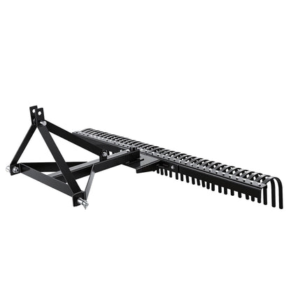 Tow Behind Dethatcher, 183 cm Tow Dethatcher with 36 Steel Tines, 3-Point Lawn Dethatchers Rake with Attachments for Tractor, Landscape Rake for Garden, Farm, Grass