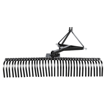 Tow Behind Dethatcher, 183 cm Tow Dethatcher with 36 Steel Tines, 3-Point Lawn Dethatchers Rake with Attachments for Tractor, Landscape Rake for Garden, Farm, Grass