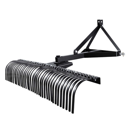 Tow Behind Dethatcher, 183 cm Tow Dethatcher with 36 Steel Tines, 3-Point Lawn Dethatchers Rake with Attachments for Tractor, Landscape Rake for Garden, Farm, Grass