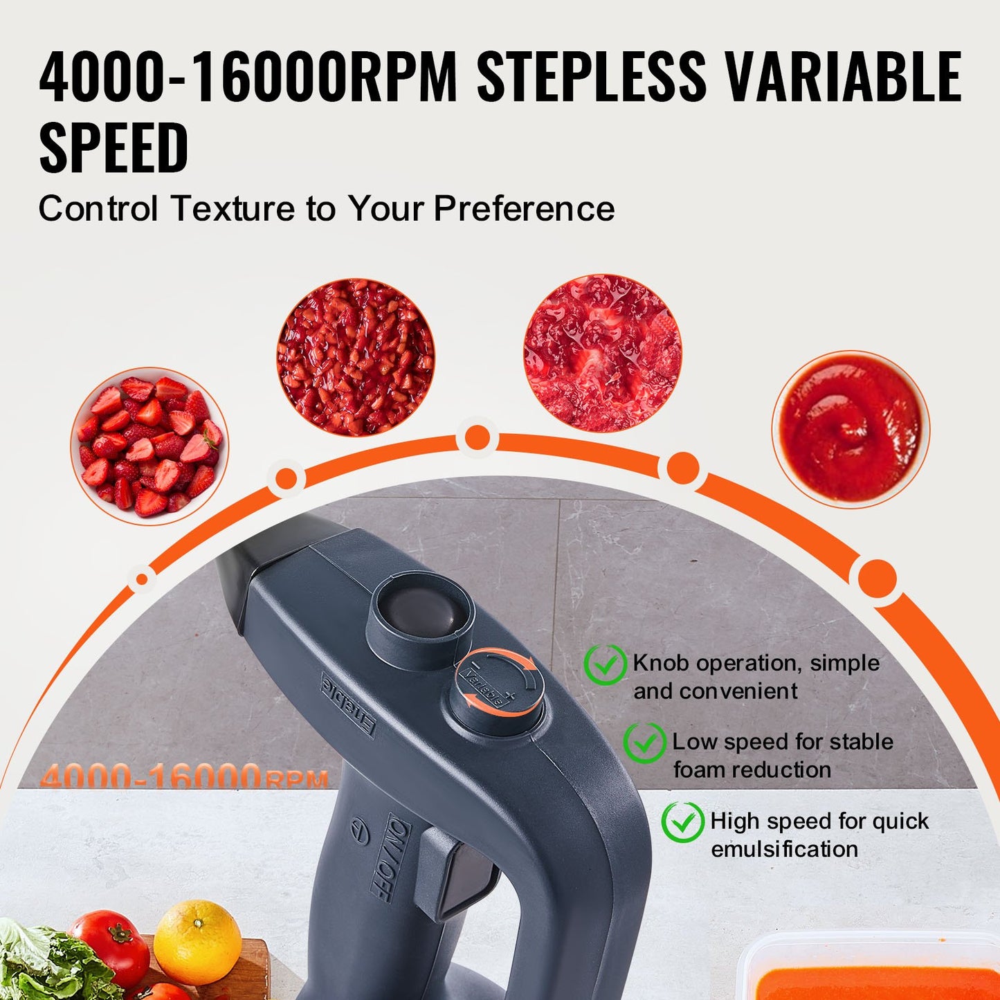 Commercial Immersion Blender, 350W Heavy Duty Hand Mixer, 12 inch Stepless Variable Speed Mixer with Stainless Steel Blade, Multi-Purpose Portable Mixer for Soup, Sauces, Mashed Potatoes, Cream