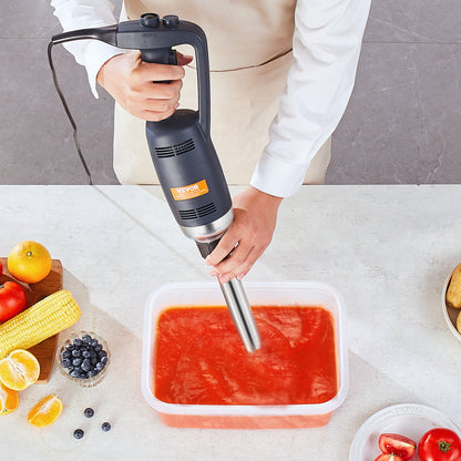 Commercial Immersion Blender, 350W Heavy Duty Hand Mixer, 12 inch Stepless Variable Speed Mixer with Stainless Steel Blade, Multi-Purpose Portable Mixer for Soup, Sauces, Mashed Potatoes, Cream