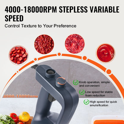Commercial Hand Mixer 500W Heavy Duty Immersion Blender for Soups & Sauces