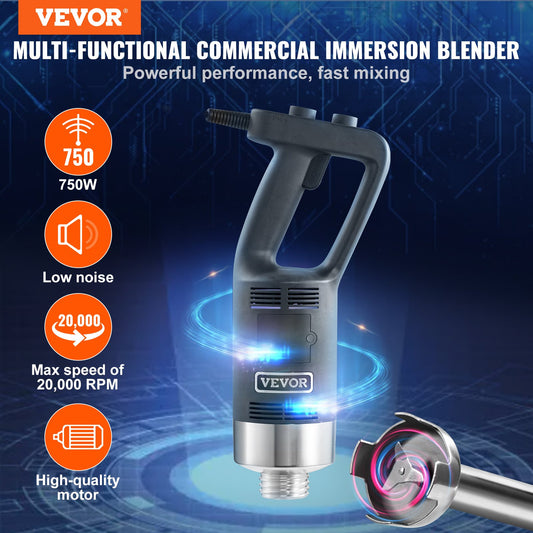 Professional Stick Blender, 750W Durable Handheld Mixer, Adjustable Speed with Stainless Steel Blade, Versatile Hand Mixer for Soups, Smoothies, Purees, and Baby Food