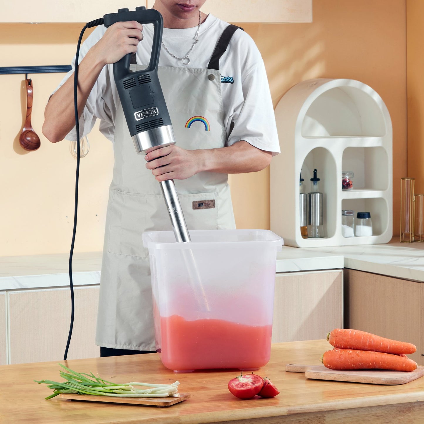 Professional Stick Blender, 750W Durable Handheld Mixer, Adjustable Speed with Stainless Steel Blade, Versatile Hand Mixer for Soups, Smoothies, Purees, and Baby Food