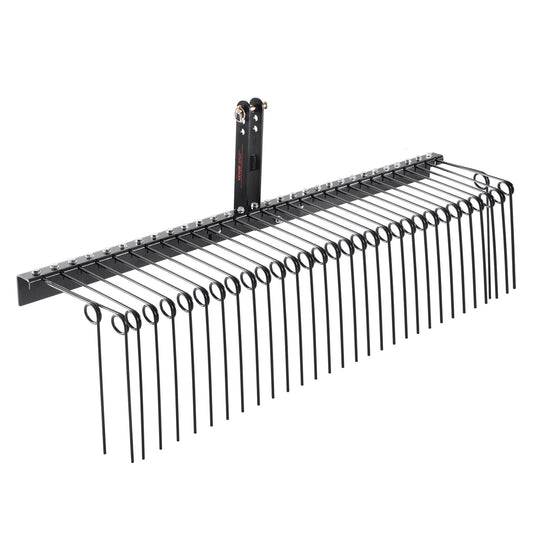 VEVOR Tow Behind Landscape Rake, 1.8m Tow Dethatcher with 32 Steel Tines, Lawn Dethatcher