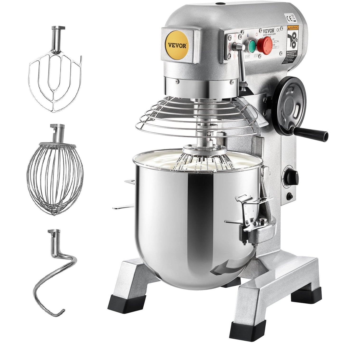 10L Commercial Electric Stand Mixer, 450W, with 3 Speeds & Timer Function