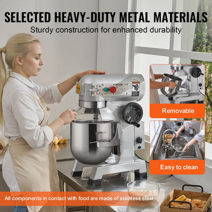 Commercial 18.7L 3-Speed Food Mixer, 1100W Stand Mixer for Restaurants