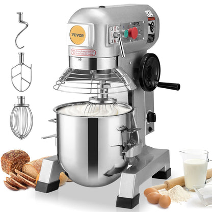 Commercial 18.7L 3-Speed Food Mixer, 1100W Stand Mixer for Restaurants