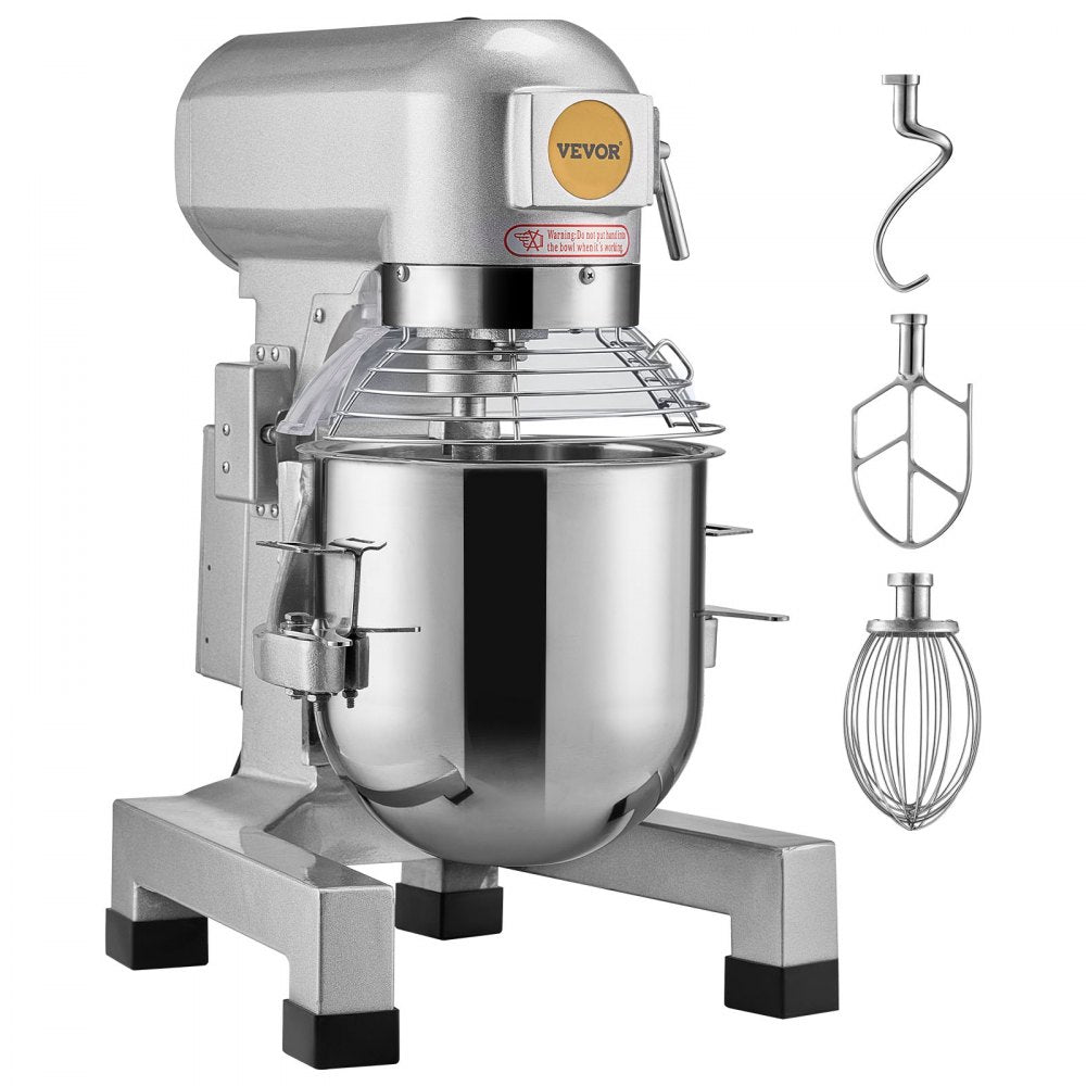 VEVOR Commercial Food Mixer 18.9L 3-Speed Stand Dough Mixer 1100W for Restaurant