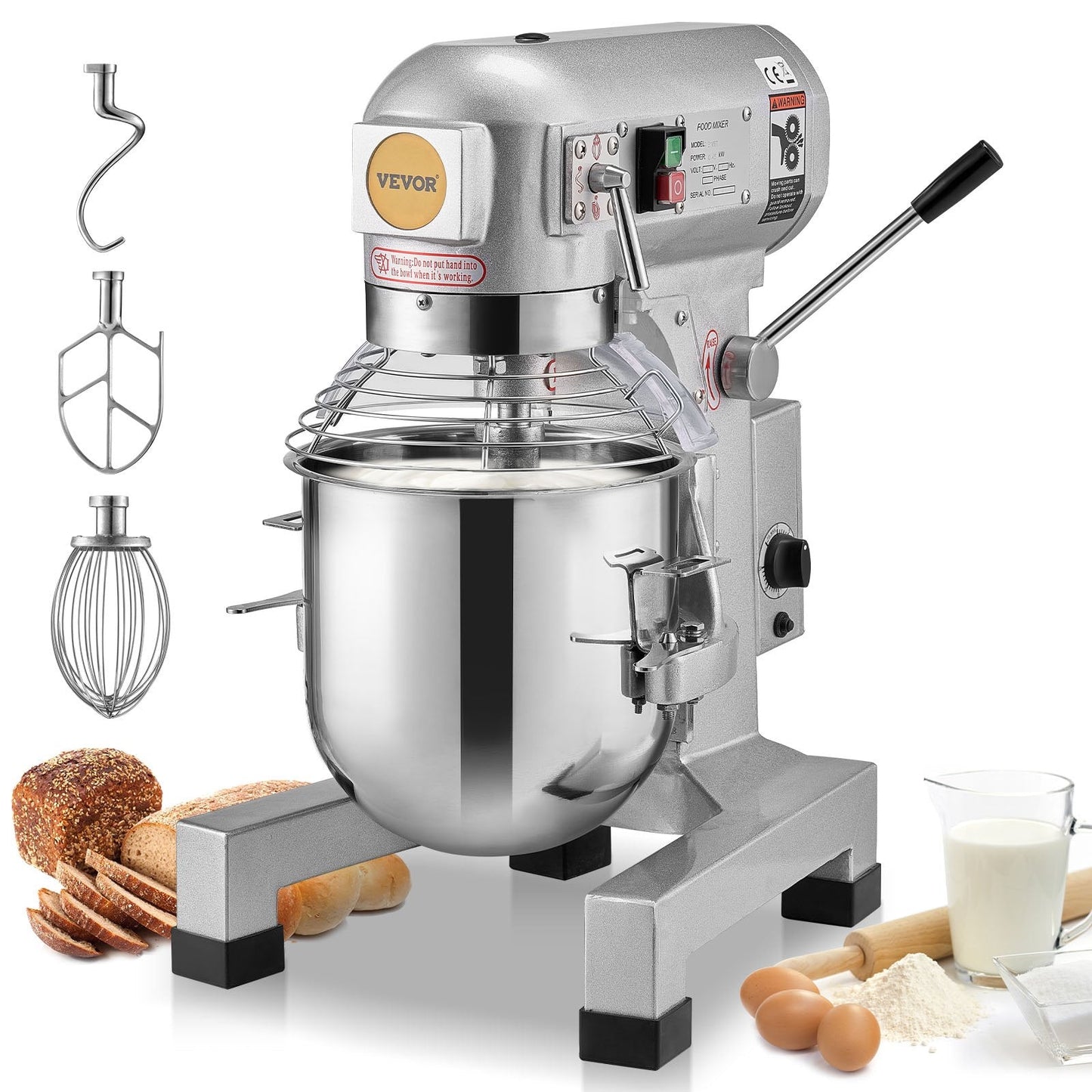 28.5L 3-Speed Commercial Dough Mixer, 1100W, 68kg for Restaurant Use