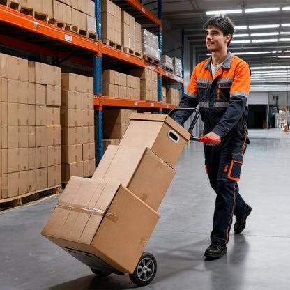Hand Truck, 272 kg Load Capacity, Heavy-Duty Hand Truck Dolly with Wheels & Telescoping Handle, Portable Trolley Dolly with Tie-down Strap for Moving Home, Office, Warehouse, Supermarket