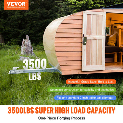 VEVOR Straight Trailer Coupler, for 5.08 cm Hitch Ball, 5.08 cm Channel, 1587 kg