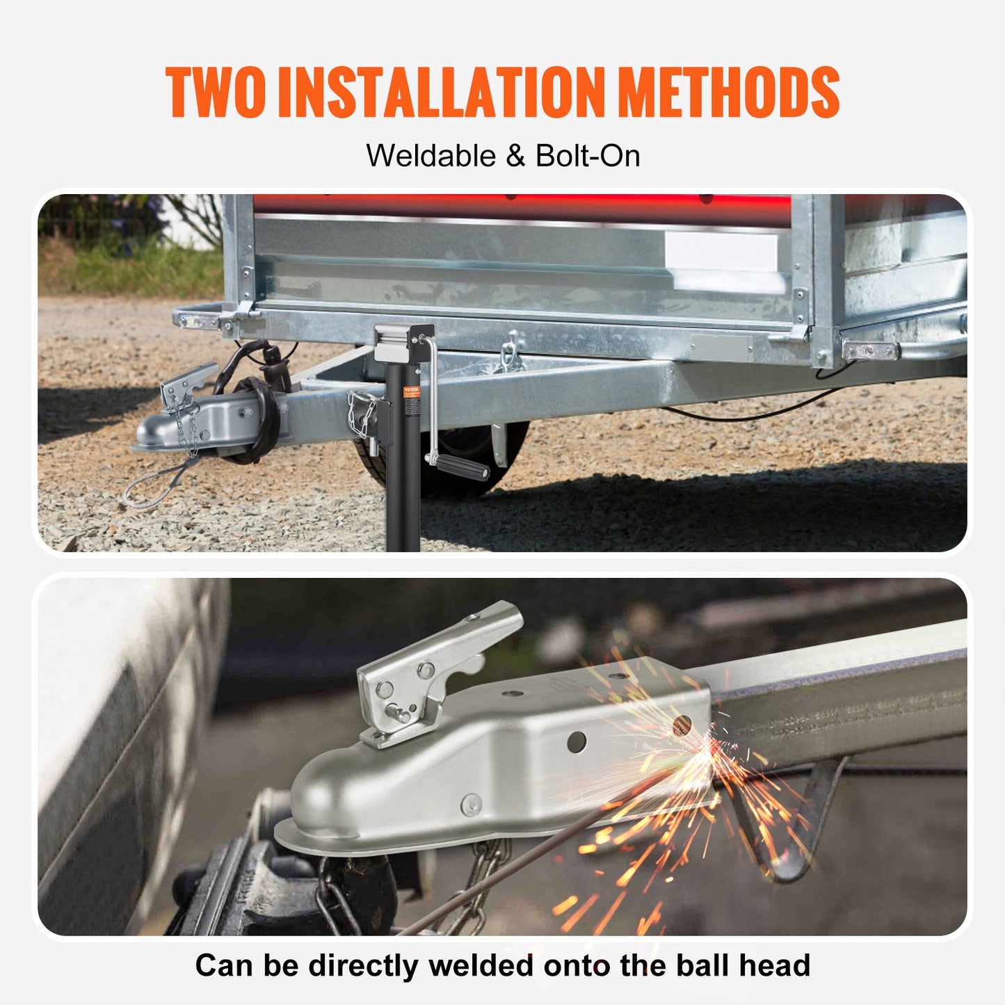 VEVOR Straight Trailer Coupler, for 5.08cm Hitch Ball, 7.62cm Channel, 2267kg Capacity,