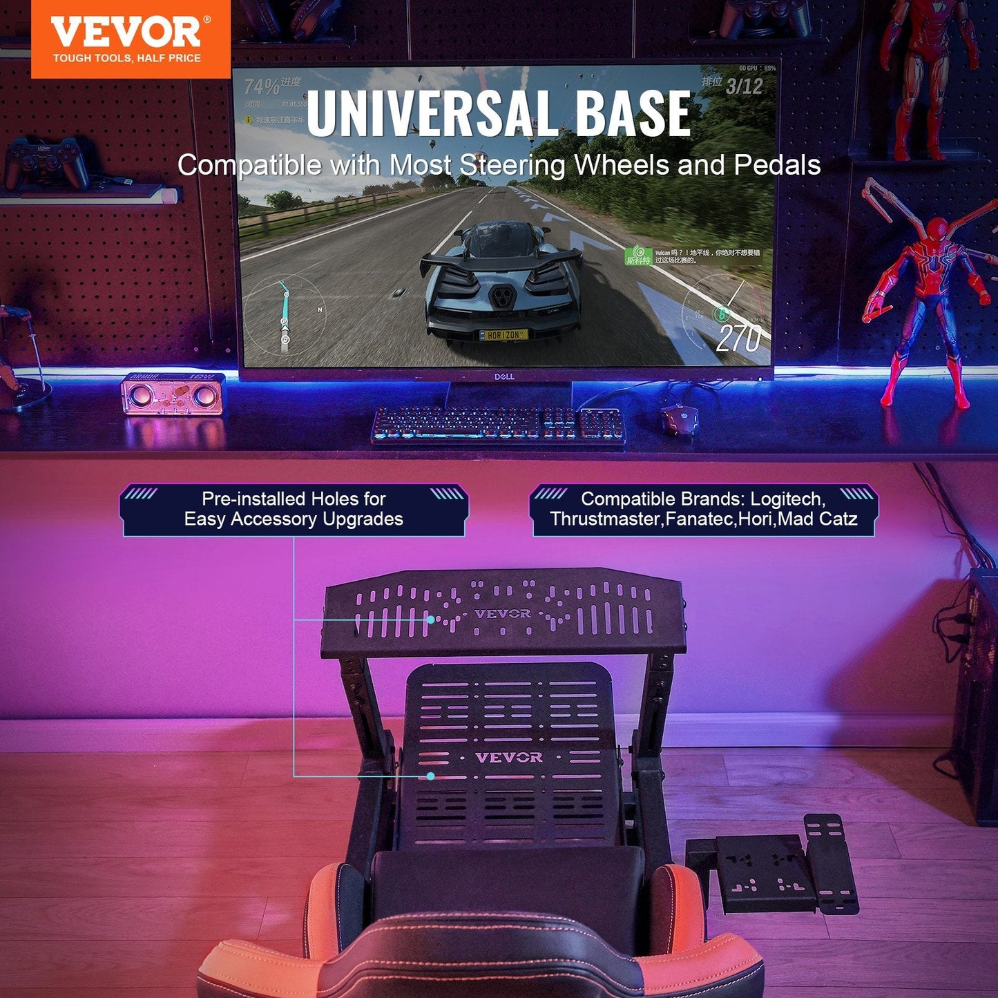 Heavy Duty Racing Wheel Stand for Logitech & More - 150 kg Capacity, Adjustable
