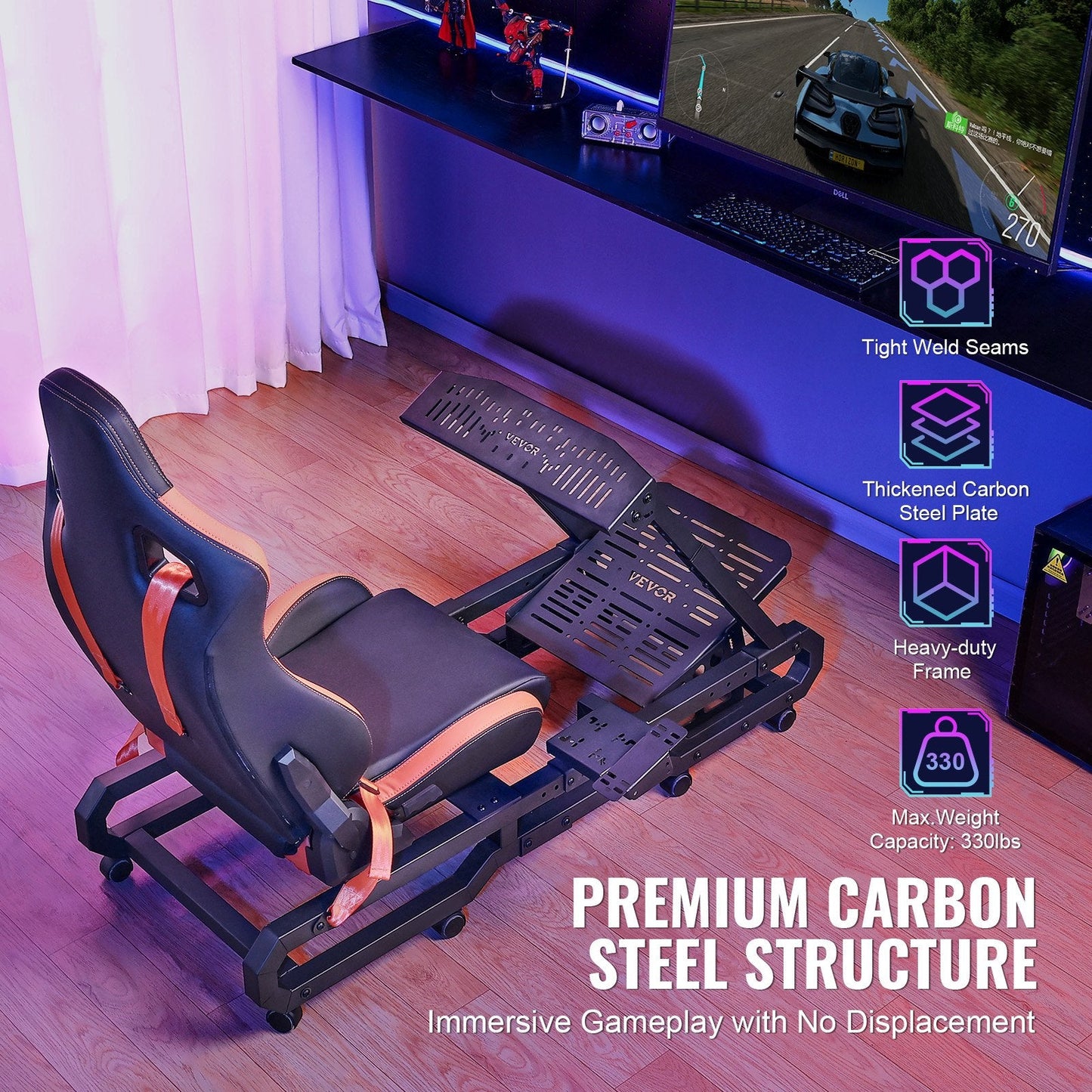Heavy Duty Racing Wheel Stand for Logitech & More - 150 kg Capacity, Adjustable