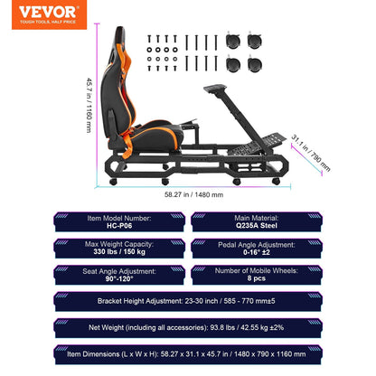 Heavy Duty Racing Wheel Stand for Logitech & More - 150 kg Capacity, Adjustable