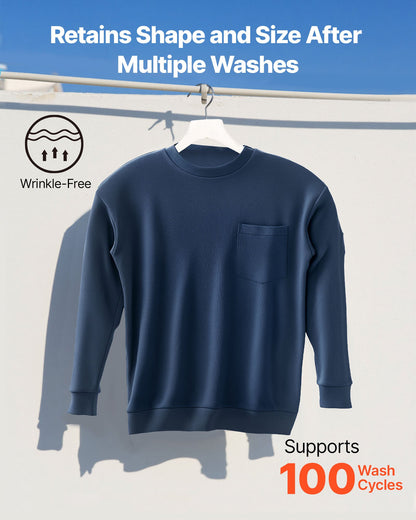 FR Shirts, Flame Resistant Long Sleeve Clothing Lightweight 7 oz Breathable Cotton, Men's Fire Retardant Work Shirt with Pre-shrink Treatment & Pocket, for Welders,Electricians,Navy Blue L