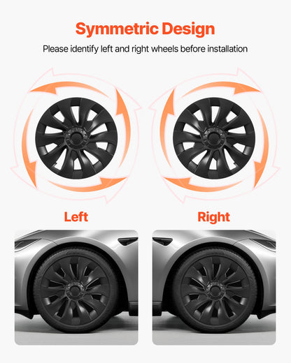 Hubcaps Wheel Covers for 2017-2023 Tesla Model 3, 18 Inch Set of 4 Wheel Rim Cover Hubcaps OEM Style Replacement, R18 Size Snap On Car Hub Caps, Premium 10-Spoke ABS Tire Rim Caps, Matte Black