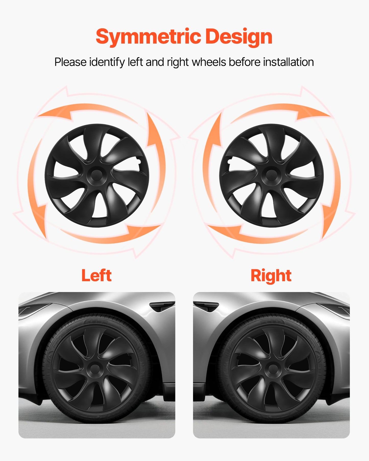 Hubcaps Wheel Covers for 2021-2024 Tesla Model Y, 19 Inch Set of 4 Wheel Rim Cover Hubcaps OEM Style Replacement, R19 Size Snap On Car Hub Caps, Premium 7-Spoke ABS Tire Rim Caps, Matte Black