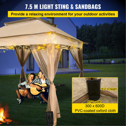 VEVOR Outdoor Canopy Gazebo Tent, Portable Canopy Shelter with 11\'x11\' Large Shade