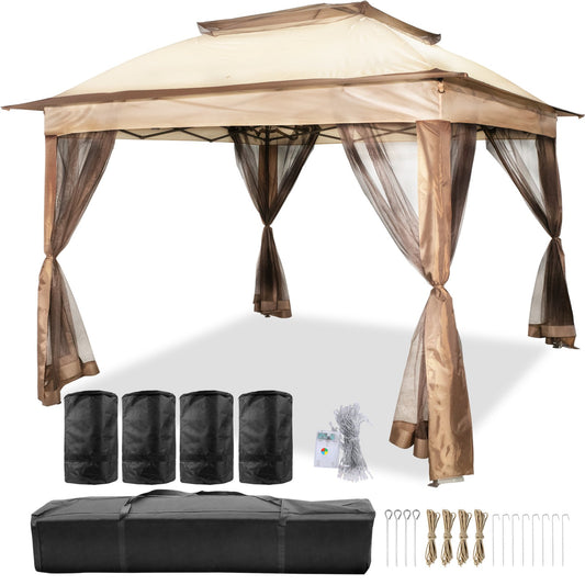 VEVOR Outdoor Canopy Gazebo Tent, Portable Canopy Shelter with 11\'x11\' Large Shade