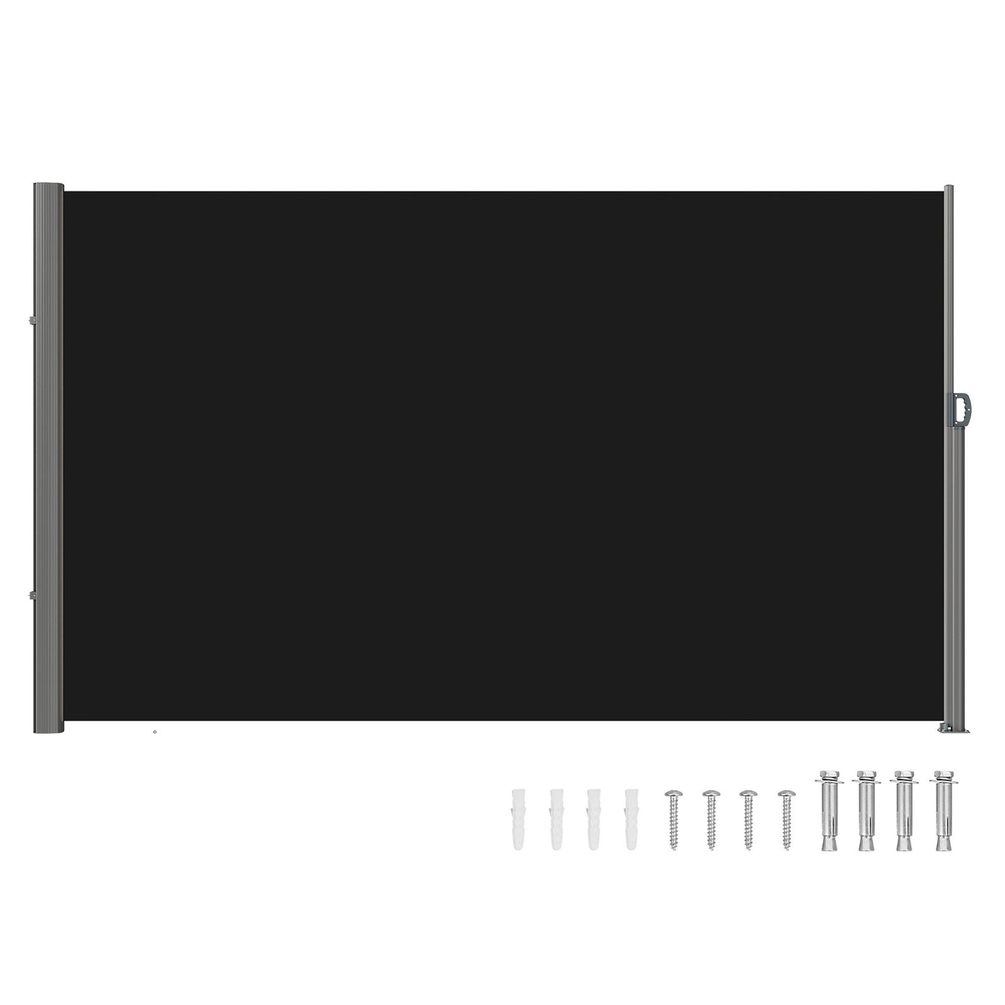 VEVOR Retractable Side Awning, 160X300cm Aluminum Outdoor Privacy Screen, 280g Polyester