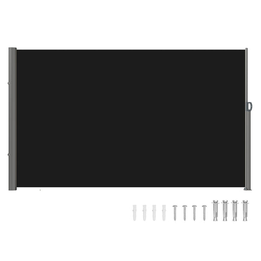VEVOR Retractable Side Awning, 160X300cm Aluminum Outdoor Privacy Screen, 280g Polyester