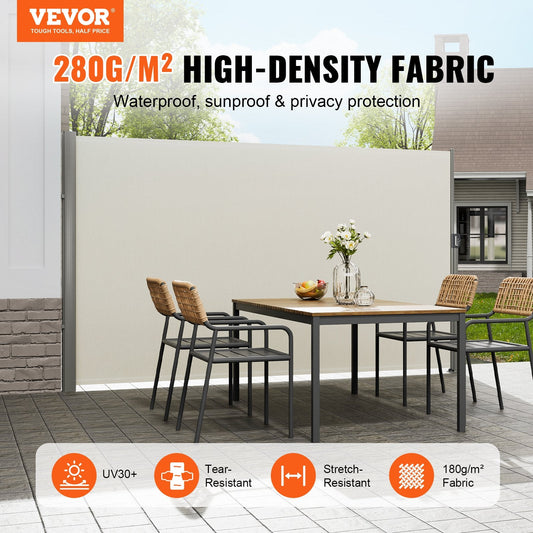 Rust-resistant aluminum alloy frame supports a durable outdoor privacy screen for home or commercial use