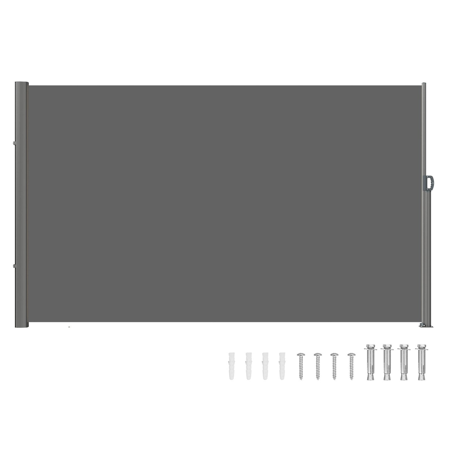 VEVOR Retractable Side Awning, 180X300cm Aluminum Outdoor Privacy Screen, 280g Polyester