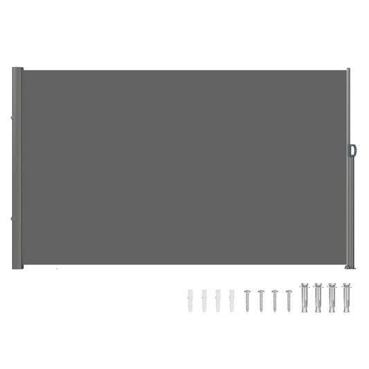 VEVOR Retractable Side Awning, 180X300cm Aluminum Outdoor Privacy Screen, 280g Polyester