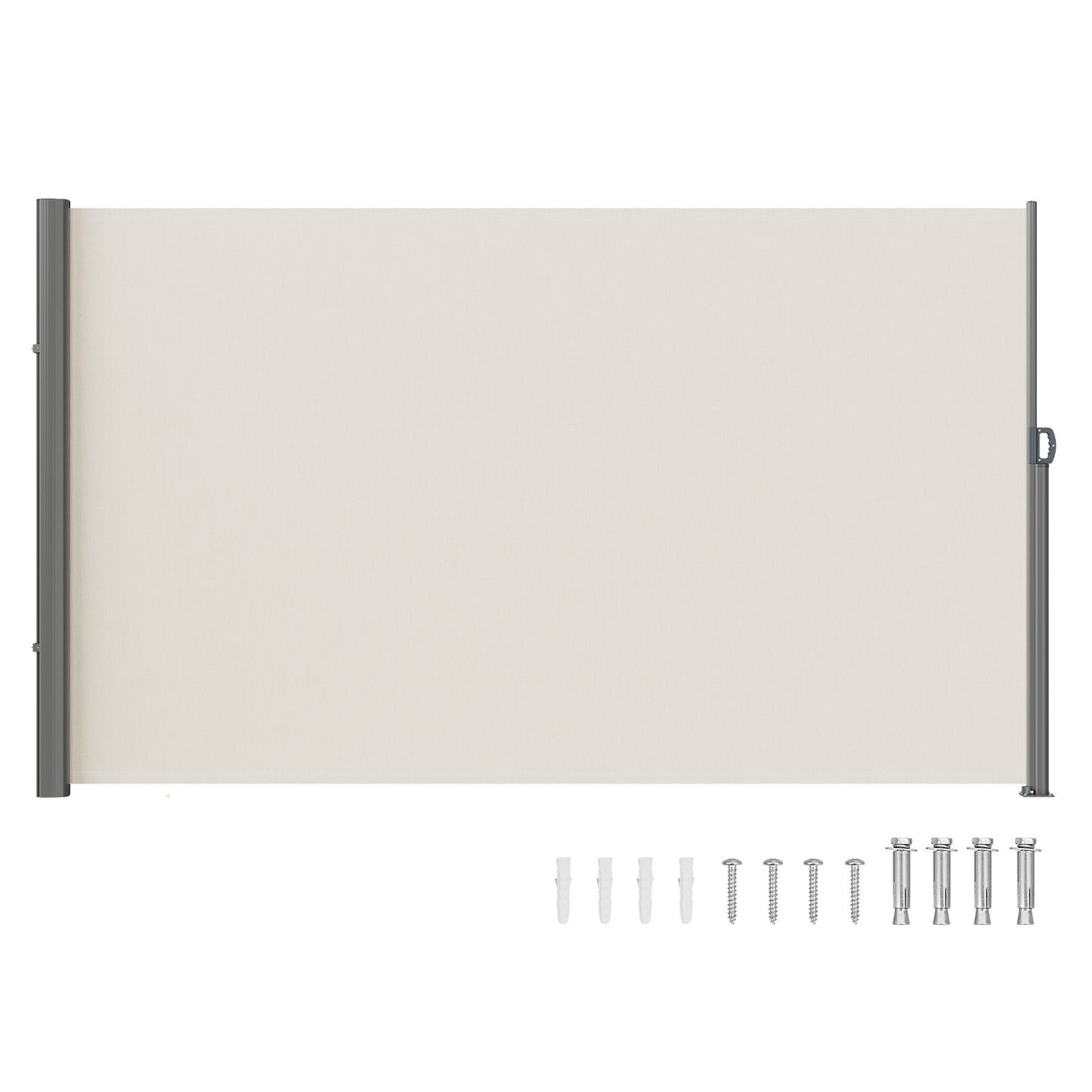 VEVOR Retractable Side Awning,180X300cm  Aluminum Outdoor Privacy Screen, 280g Polyester