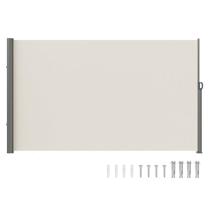 Retractable Aluminum Privacy Screen, 180x300cm, Beige, UV Protection & Waterproof