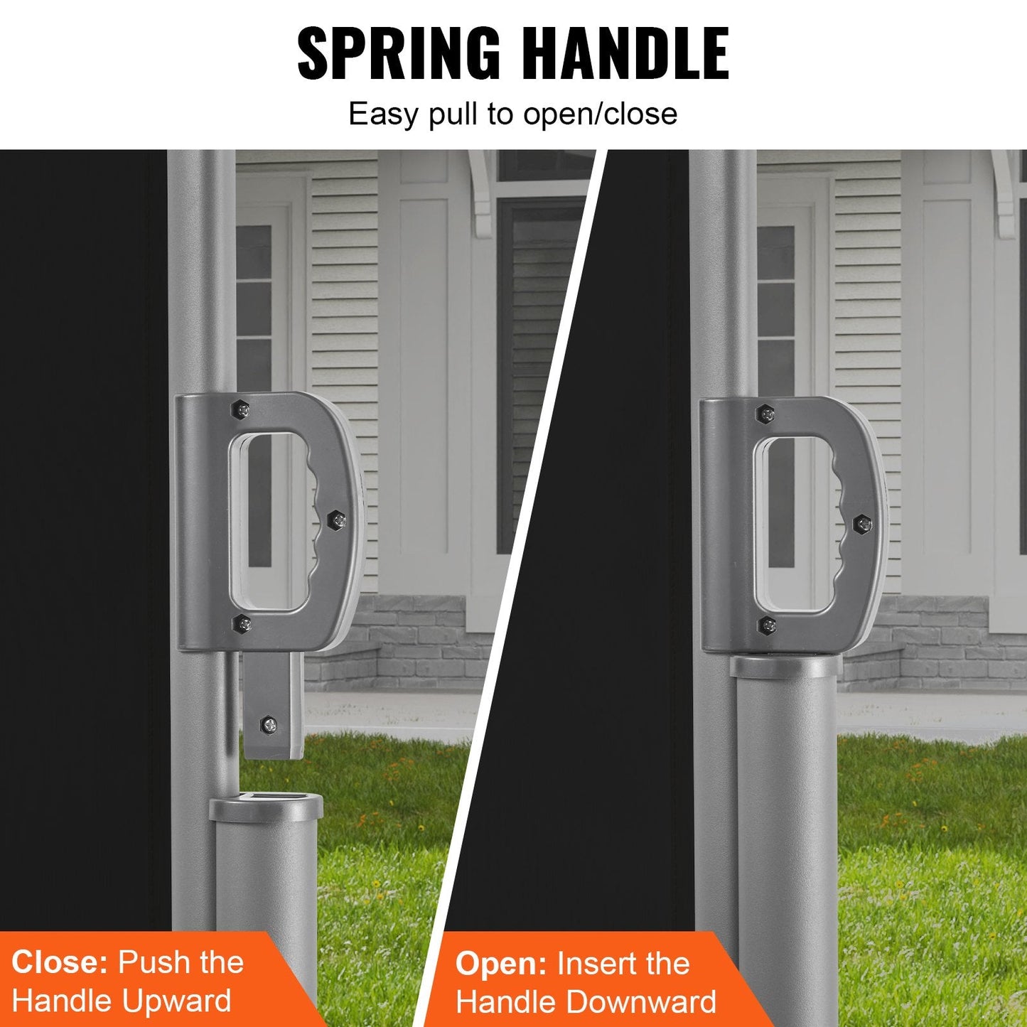 Retractable Privacy Screen: 1.8x6m Aluminum, UV-Resistant, Waterproof, Black