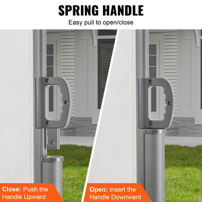 VEVOR Retractable Side Awning, 180X600cm Aluminum Outdoor Privacy Screen, 280g Polyester