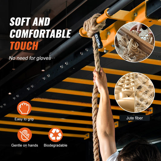 30.5m Heavy-Duty Jute Climbing Rope for Fitness and Strength Training
