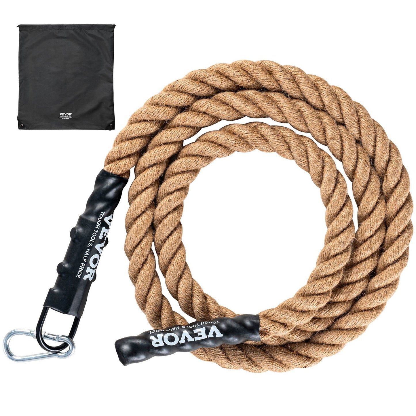 3.05m Heavy-Duty Jute Gym Climbing Rope - 227kg Capacity for Strength Training