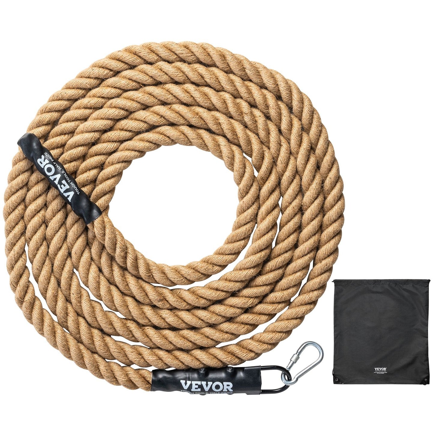 Heavy-Duty 3.8CM x 7.6M Jute Gym Climbing Rope - 227 kg Capacity, Home Training