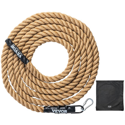 Heavy-Duty 3.8CM x 7.6M Jute Gym Climbing Rope - 227 kg Capacity, Home Training