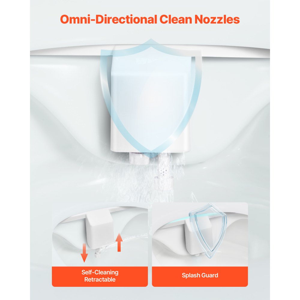 VEVOR Bidet Attachment for Toilet Self-Cleaning Dual Nozzles Adjustable Pressure